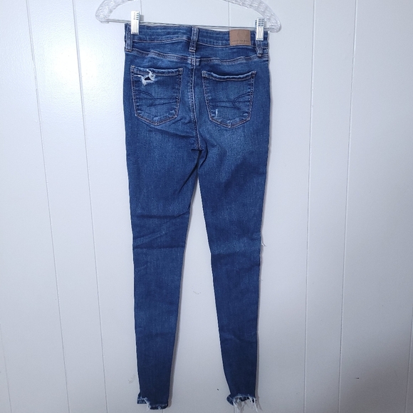 American Eagle Women's Stretch Super High Rise Jegging Jeans Size 0Regular - Picture 5 of 11